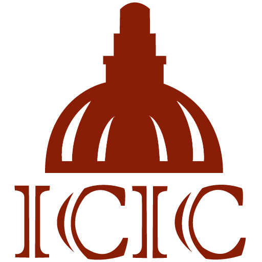 A red logo with the letters icic and an image of a dome.