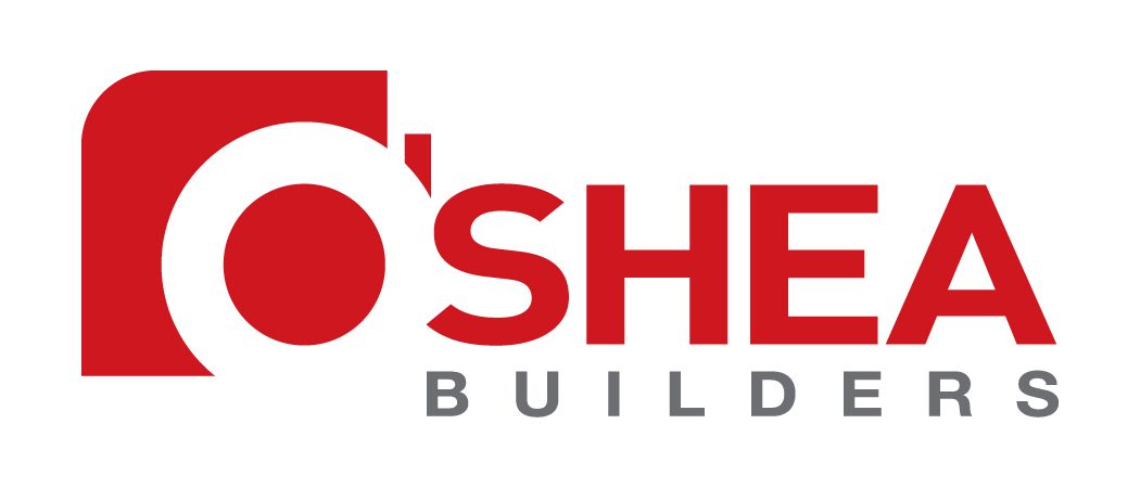 A red and white logo for o 's hea builders