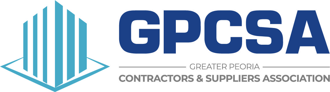 A blue and white logo for gpc